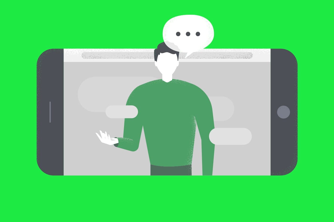 A man sending phone messages