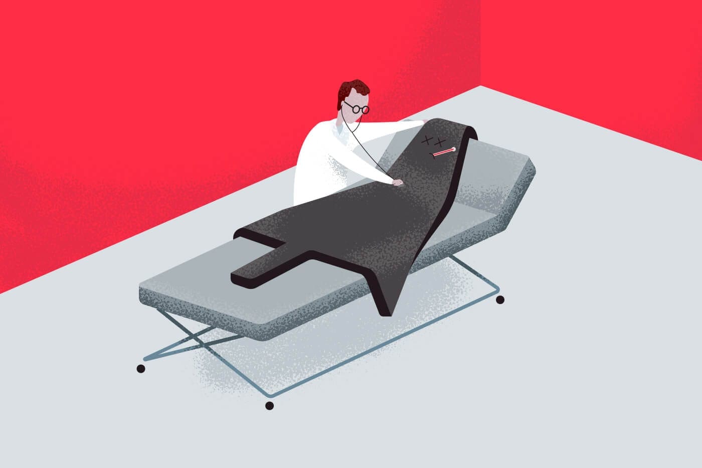 Doctor checks out an arrow