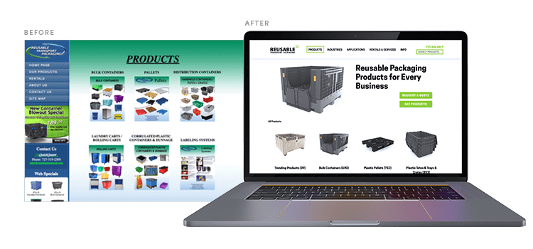 RTP website before and after the update