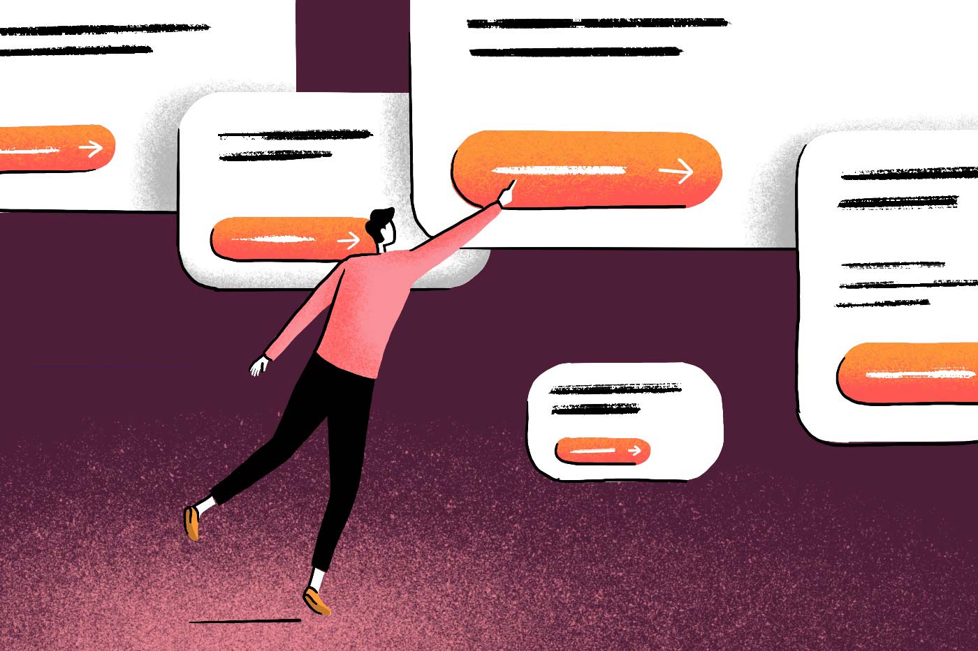 Person clicking on CTAs on ads