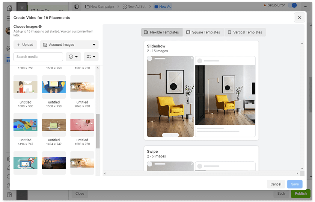 Facebook and Instagram video ad placements
