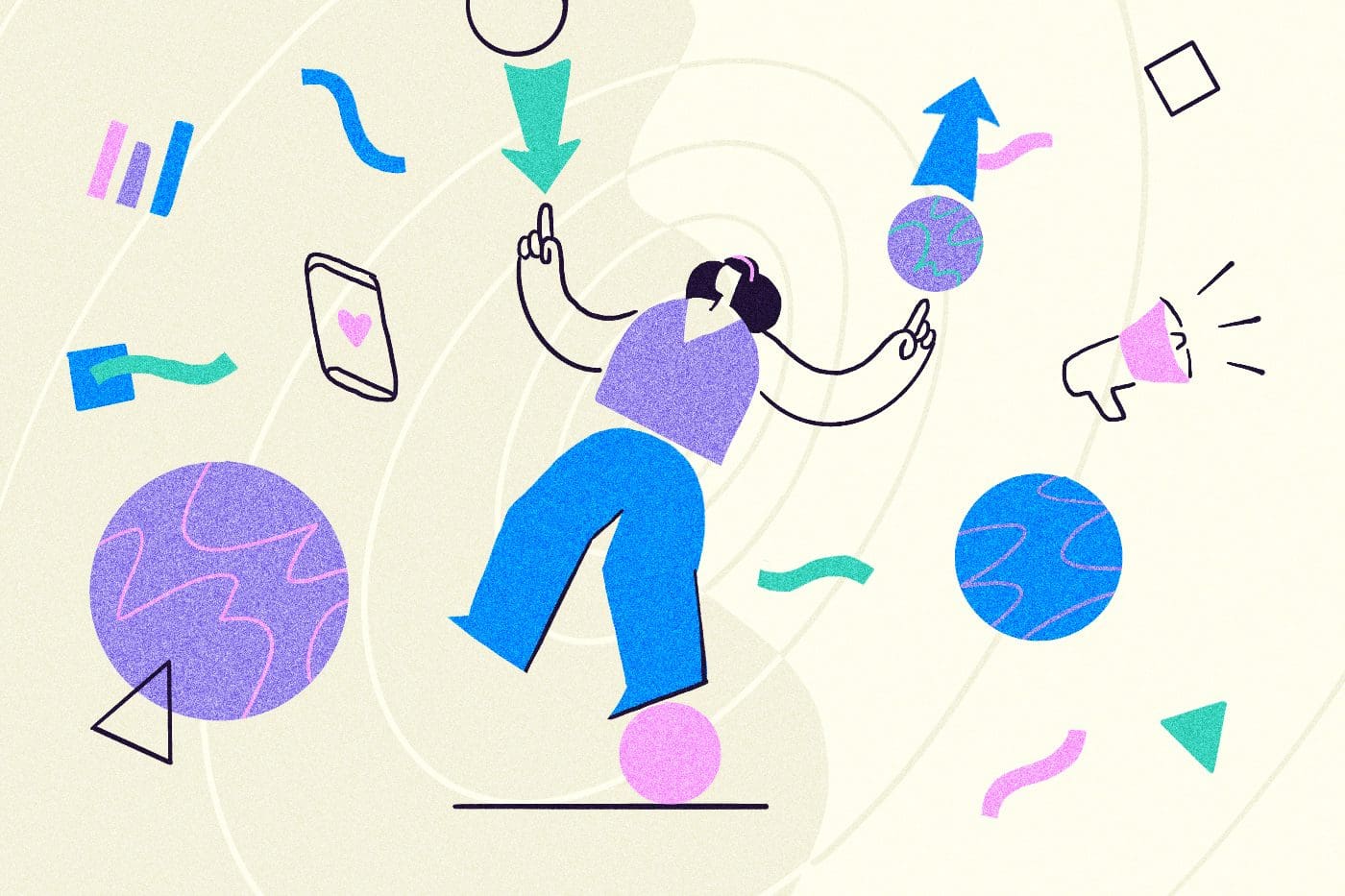 Woman Dancing with Shapes