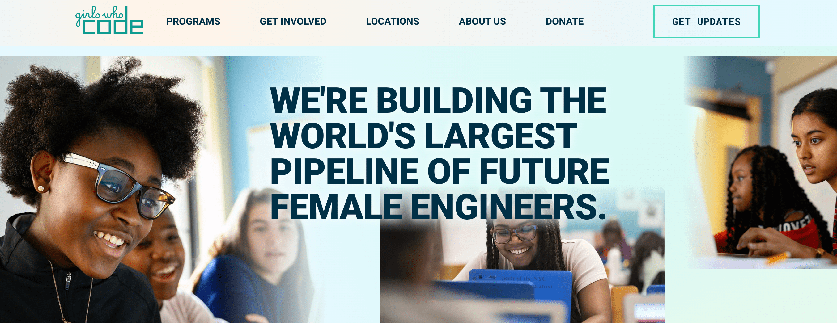 Nonprofit web design for Girls Who Code 