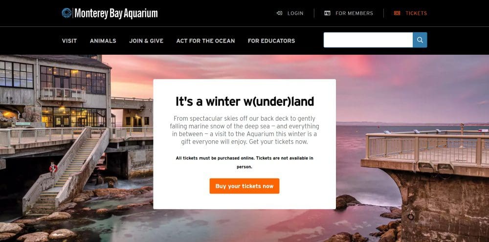 Monterey Bay Aquarium homepage