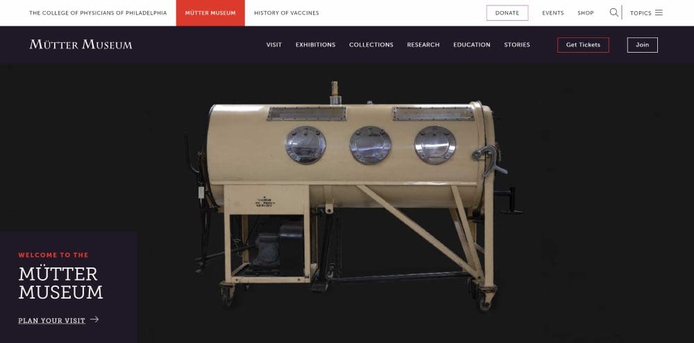 Mütter Museum homepage