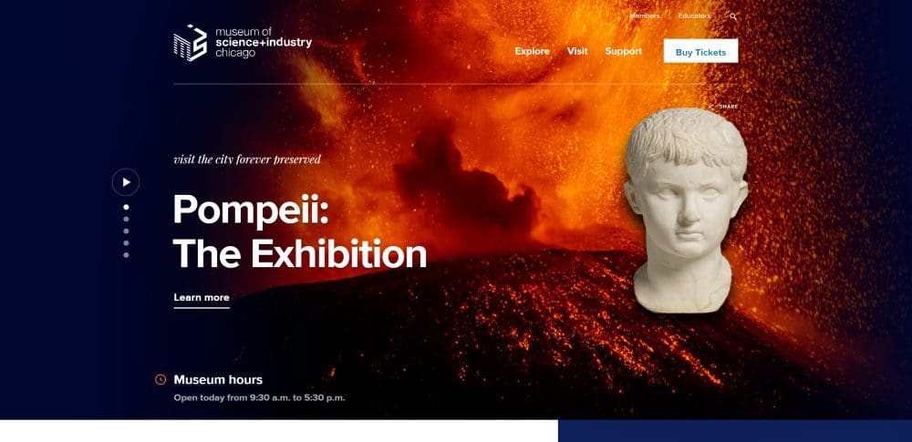 The Museum of Science and Industry homepage
