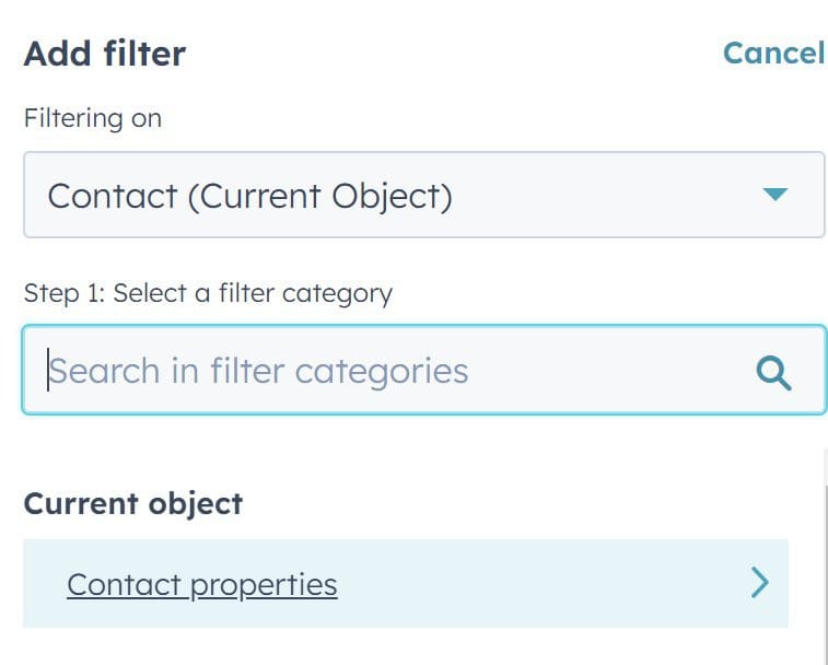 HubSpot list filtering