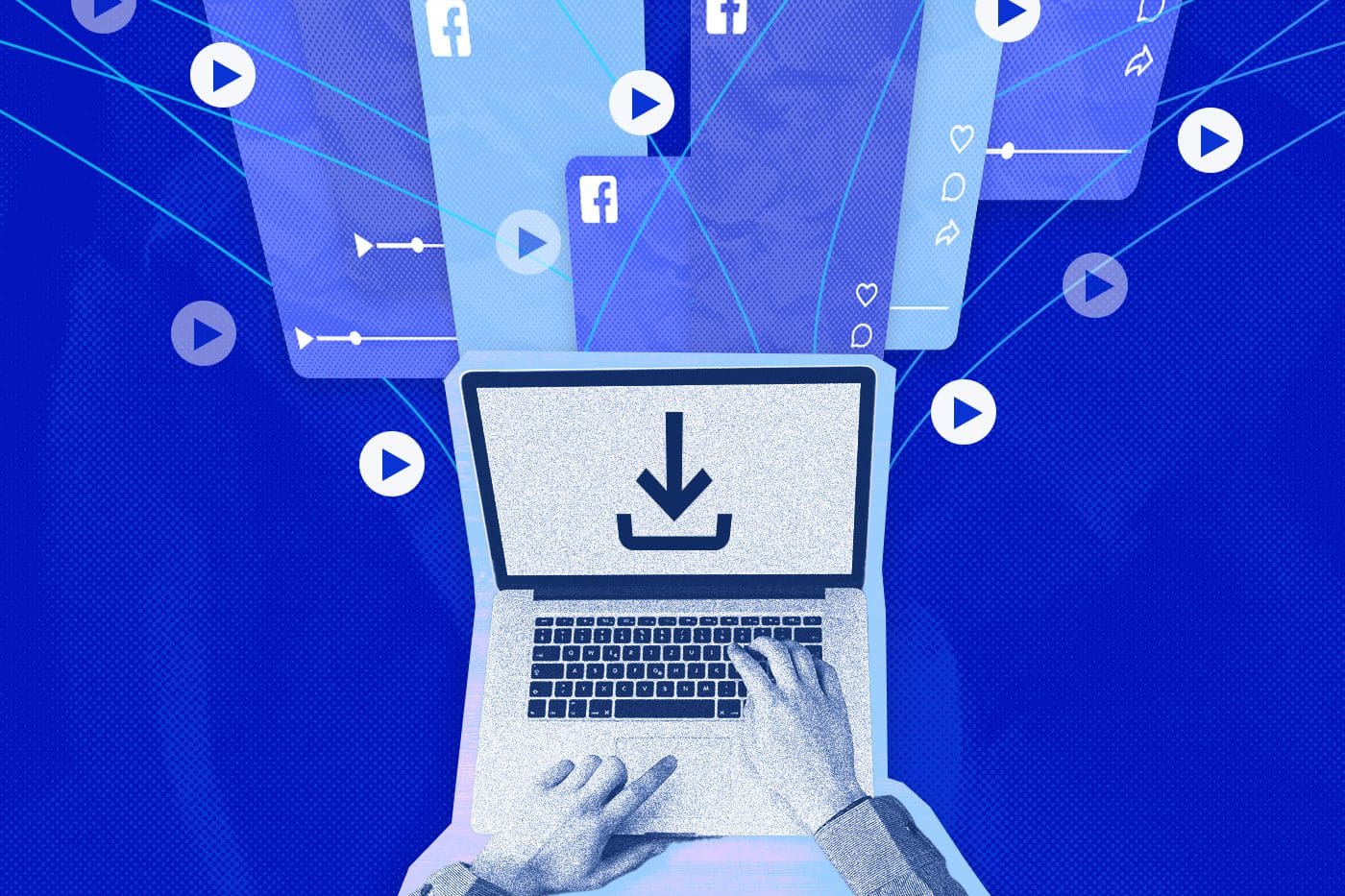 A person downloading a video from Facebook on their computer