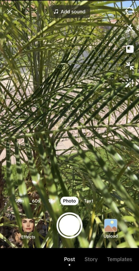 Recording a TikTok in the app