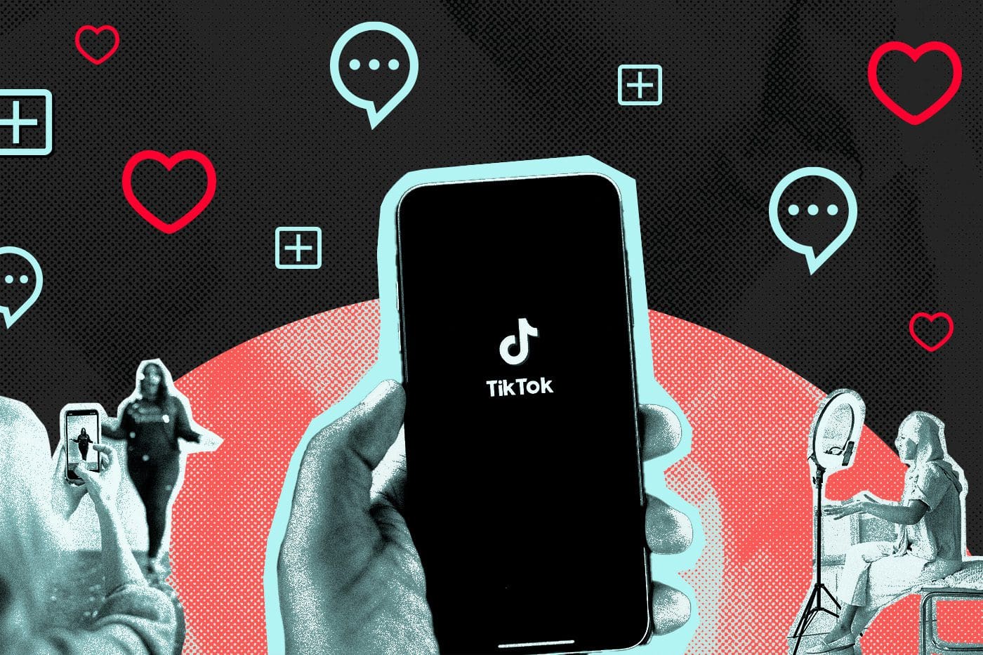 Someone holding a phone opening up the TikTok app.