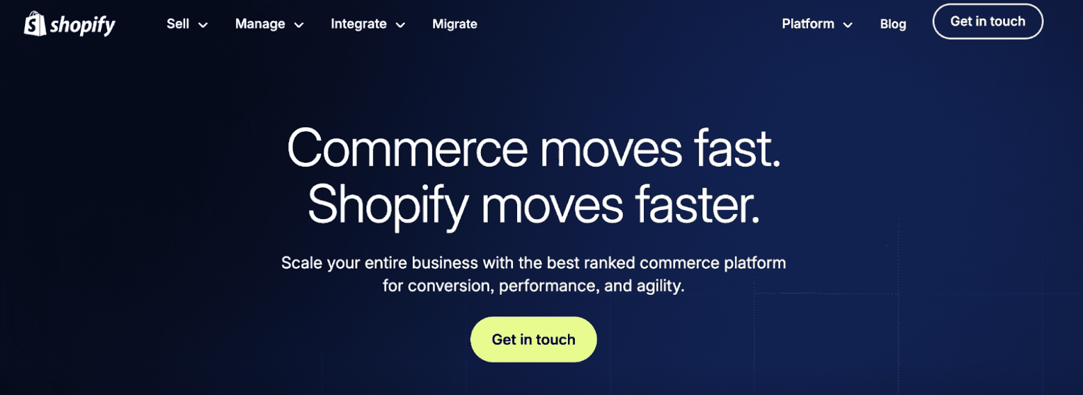 An example of a simple website header navigation