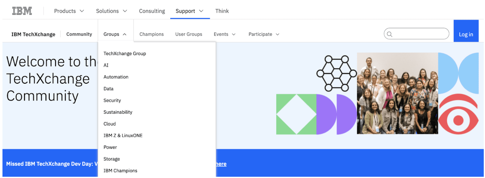 An example of a clickable parent page on a website