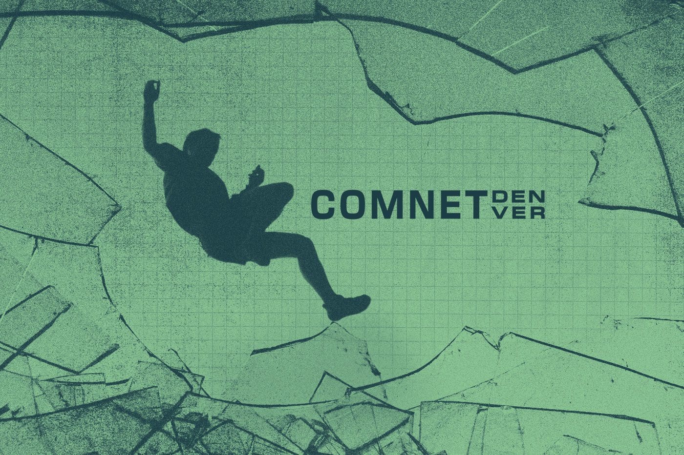 Silhouette of a person falling through a glass pane to symbolize disruptive communication