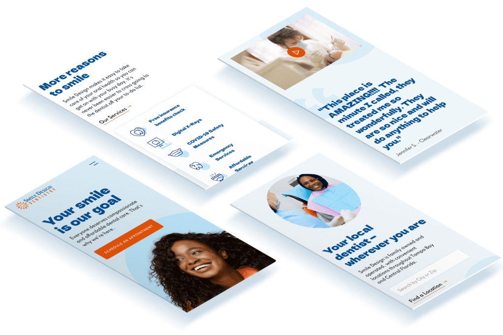 mobile view of a website