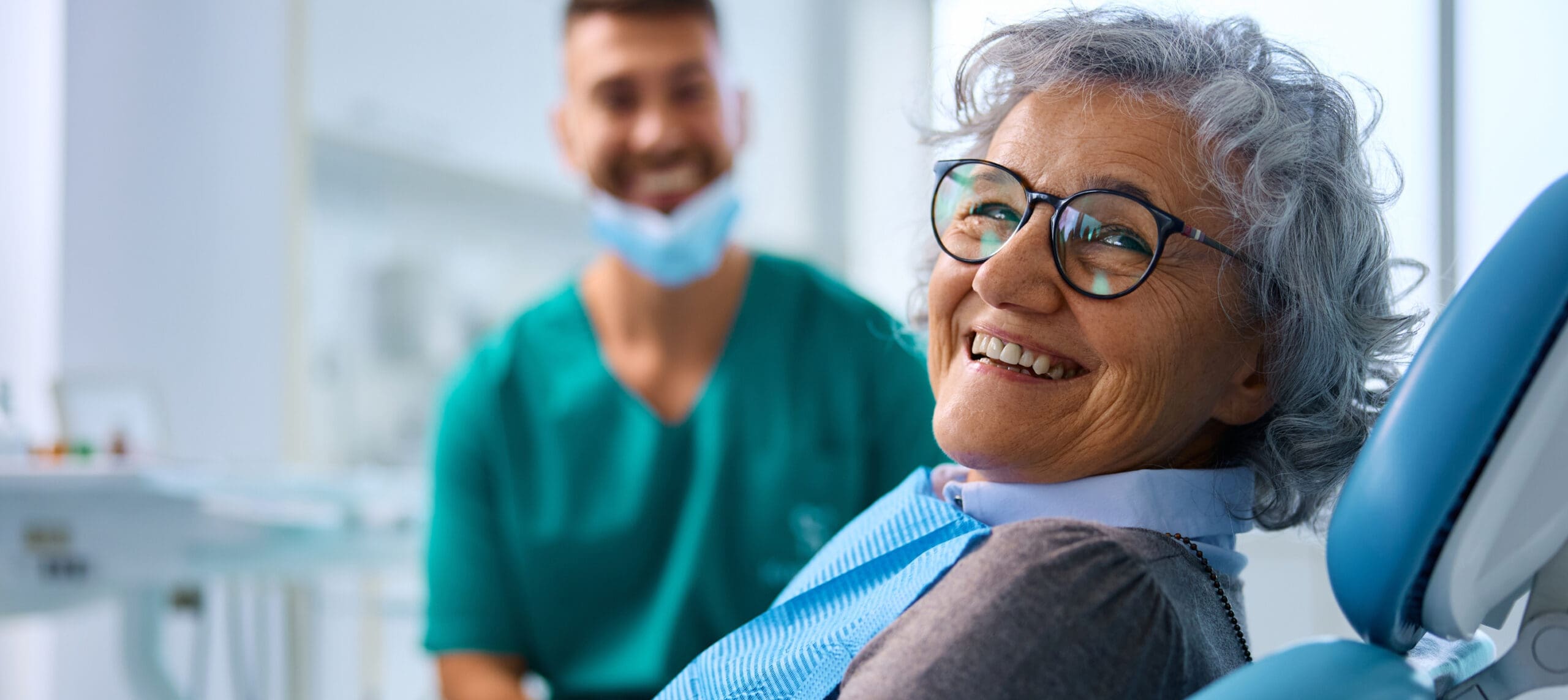 woman smiling at dentist