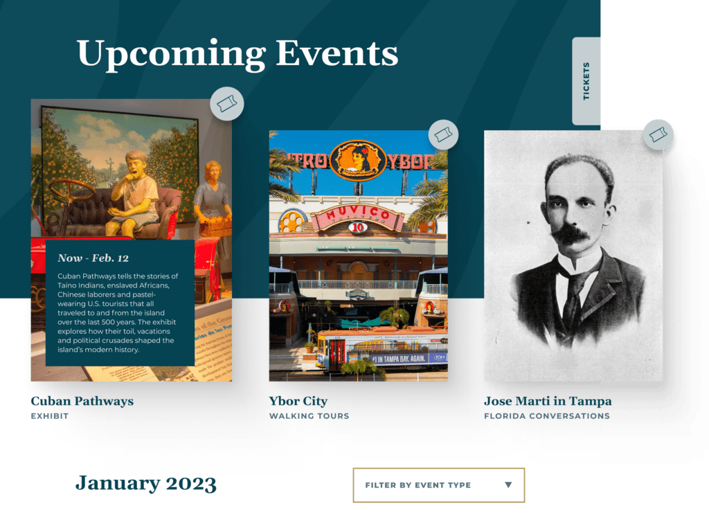 a screenshot of tampa bay history center website